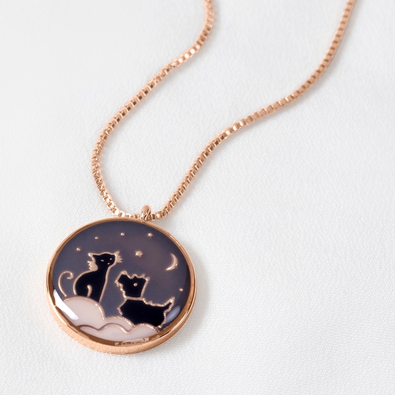 Radley Ladies' 18ct Rose Gold Plated Cat & Dog Necklace