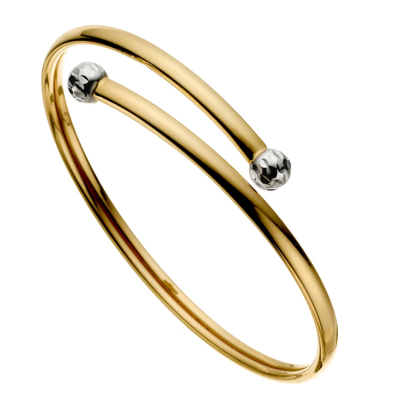 Main Image 1 of 9ct Gold Two-Tone Torque Bangle