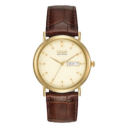 Citizen Eco-Drive Men's Brown Strap Watch