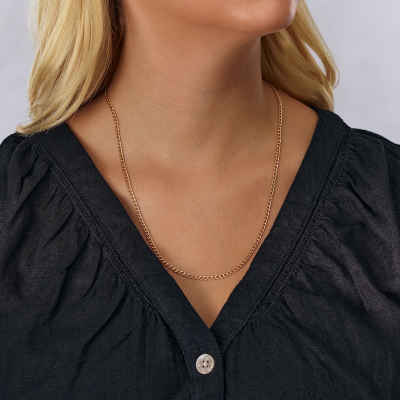 Main Image 4 of 9ct Yellow Gold 22" Curb Chain
