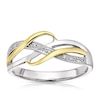 Thumbnail Image 1 of 9ct Yellow Gold and Silver Cubic Zirconia Weave Ring