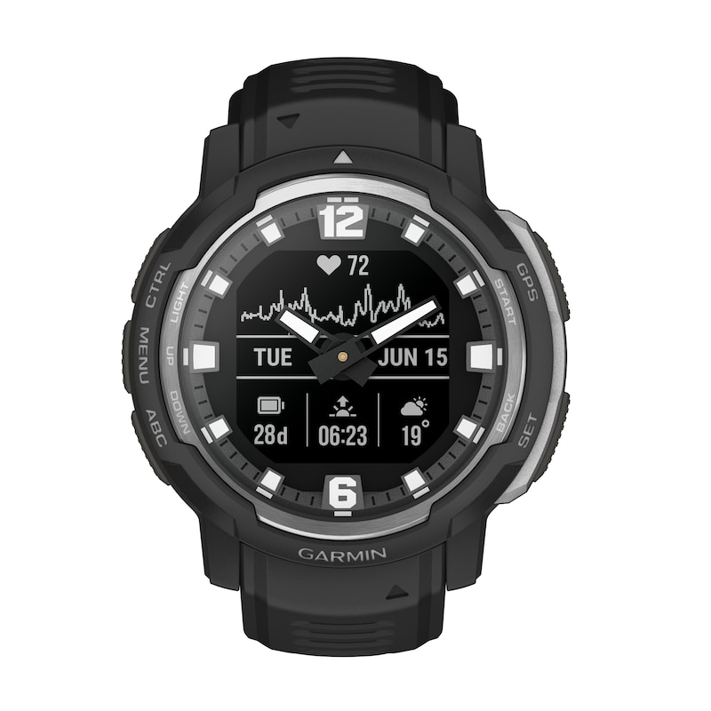 Main Image 1 of Garmin Instinct Crossover Black Silicone Strap Smartwatch