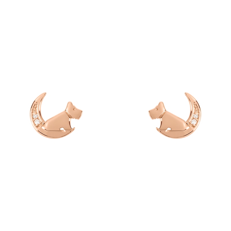 Main Image 1 of Radley Ladies' Dog In Moon Diamond Stud Earrings