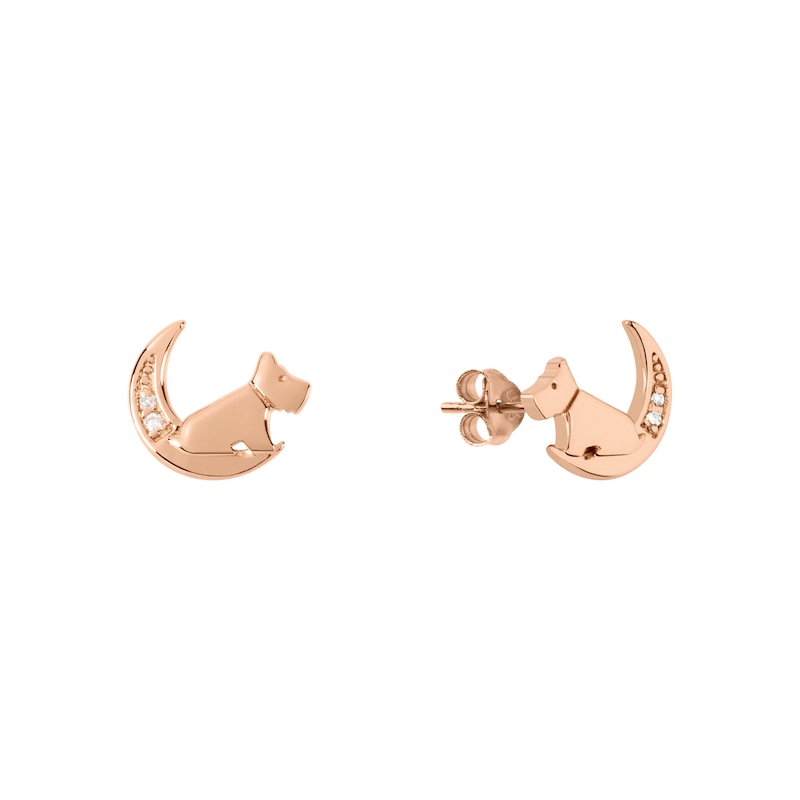 Radley Ladies' Dog In Moon Diamond Stud Earrings