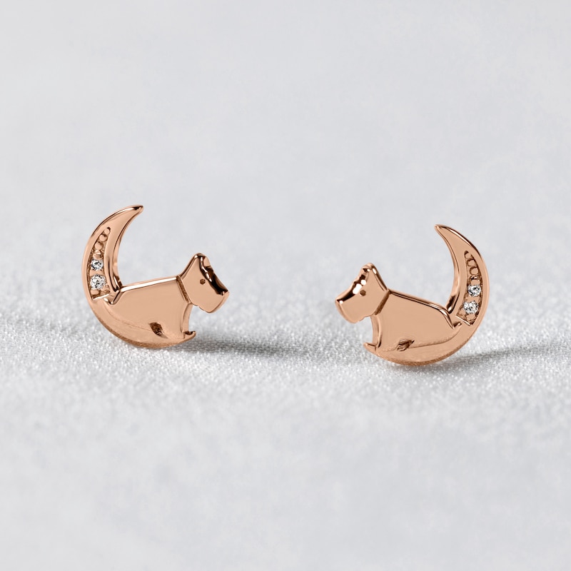 Main Image 3 of Radley Ladies' Dog In Moon Diamond Stud Earrings