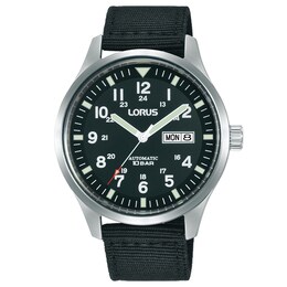 Lorus Military Automatic Black Fabric Watch