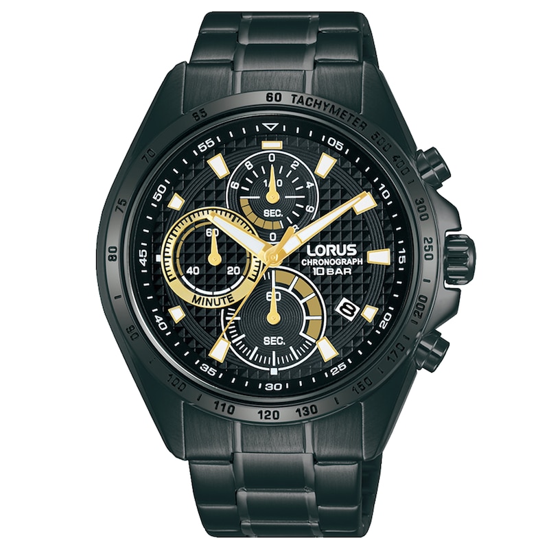 Main Image 1 of Lorus Men's Chronograph Black Stainless Steel Watch