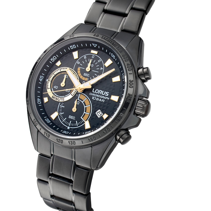 Main Image 2 of Lorus Men's Chronograph Black Stainless Steel Watch