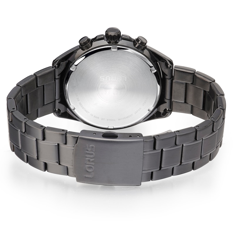 Lorus Mens Chronograph Black Stainless Steel Watch
