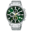 Thumbnail Image 1 of Lorus Men's Green Chronograph Stainless Steel Bracelet Watch