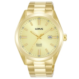 Lorus Solar Men's Gold Plated Stainless Steel Bracelet Watch