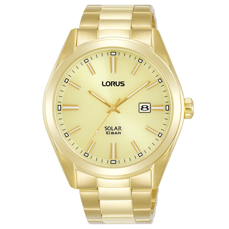 Main Image 1 of Lorus Solar Men's Gold Plated Stainless Steel Bracelet Watch