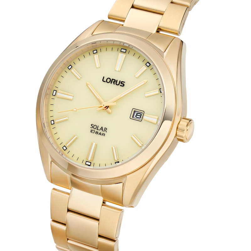 Main Image 2 of Lorus Solar Men's Gold Plated Stainless Steel Bracelet Watch