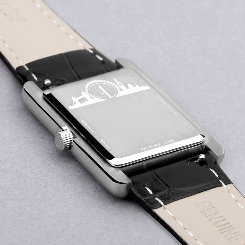 Main Image 5 of Accurist Ladies' Rectangle 26mm Dial Black Leather Strap Watch