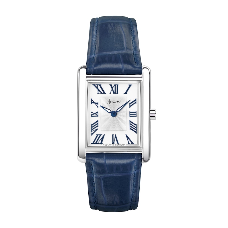 Main Image 1 of Accurist Ladies' Rectangle 26mm Dial Blue Leather Strap Watch