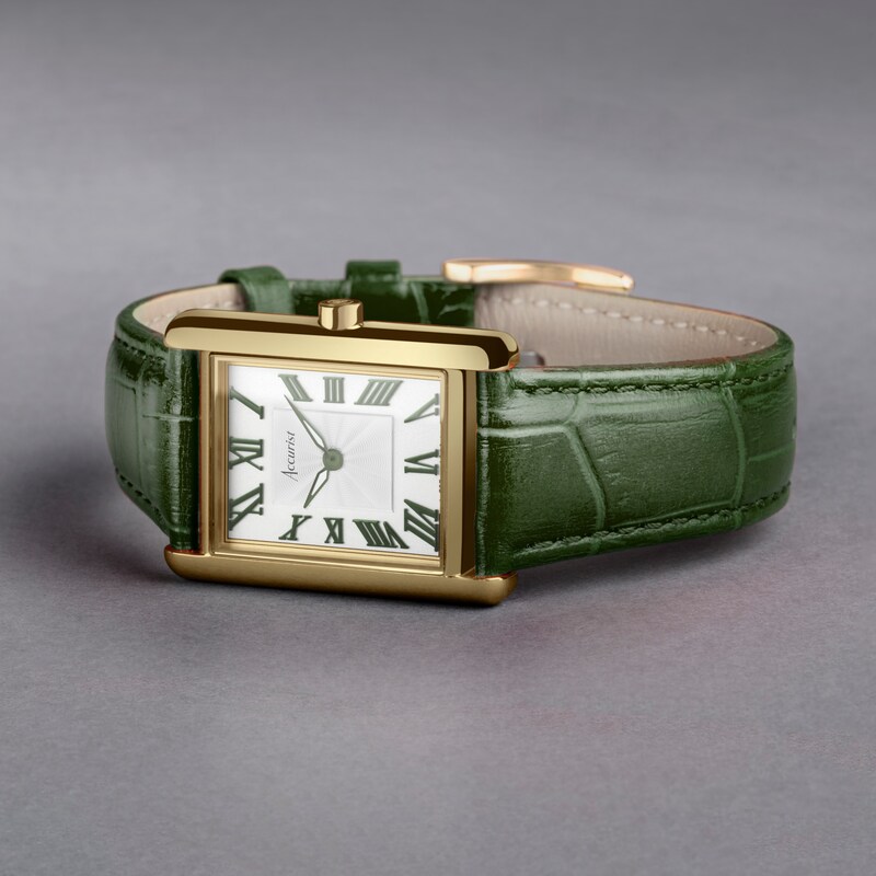 Main Image 2 of Accurist Ladies' Rectangle 26mm Dial Green Leather Strap Watch