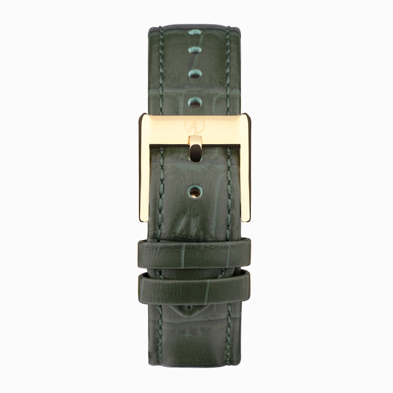 Accurist Ladies' Rectangle 26mm Dial Green Leather Strap Watch