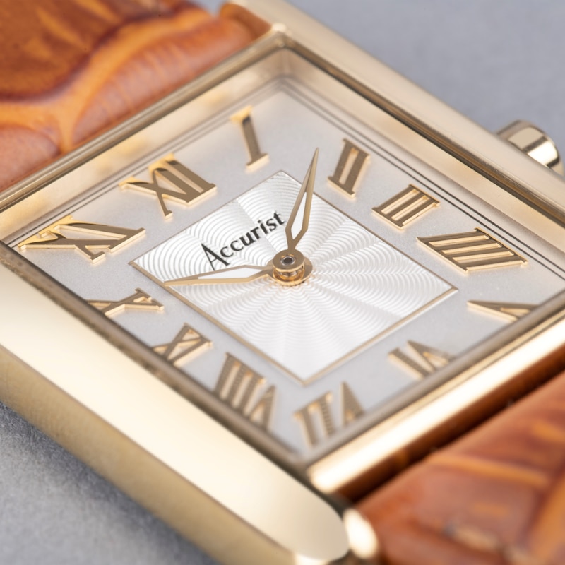 Main Image 8 of Accurist Ladies' Rectangle 26mm Dial Tan Leather Strap Watch
