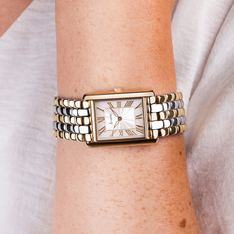 Main Image 9 of Accurist Ladies' Rectangle 26mm Dial Two Tone Stainless Steel Watch