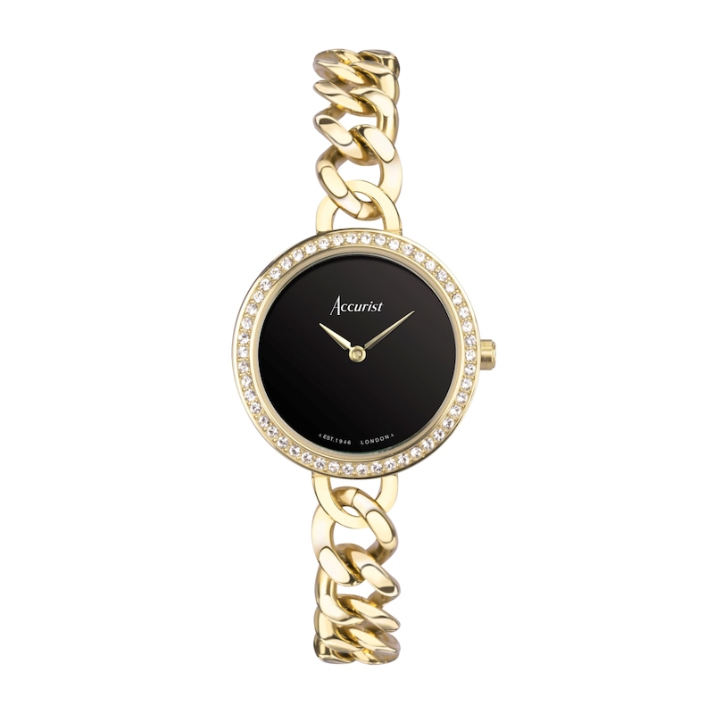 Main Image 1 of Accurist Ladies' Jewellery 28mm Dial Gold Tone Curb Chain Bracelet Watch