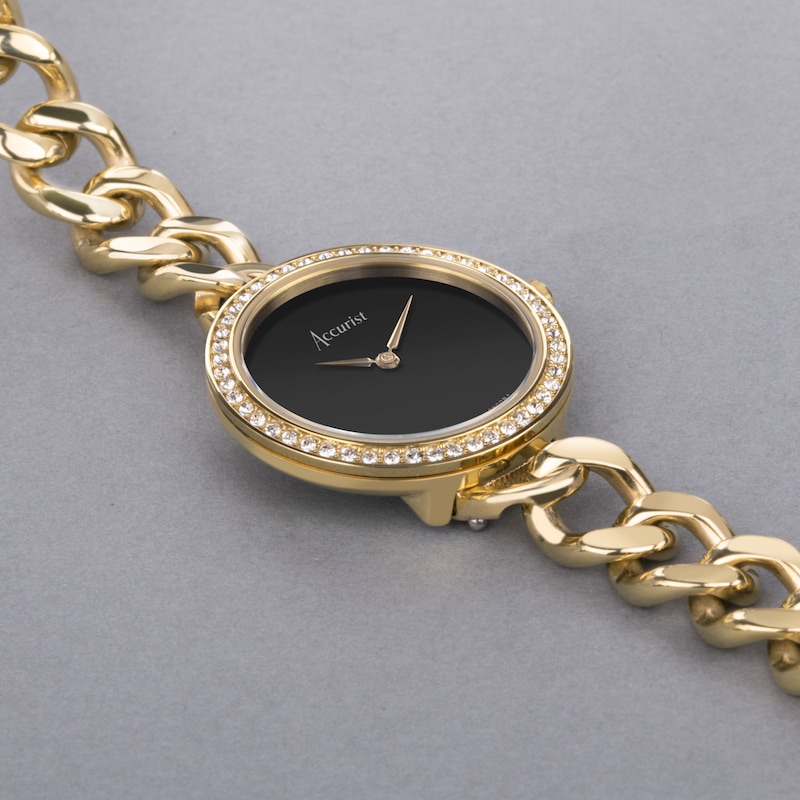 Main Image 2 of Accurist Ladies' Jewellery 28mm Dial Gold Tone Curb Chain Bracelet Watch