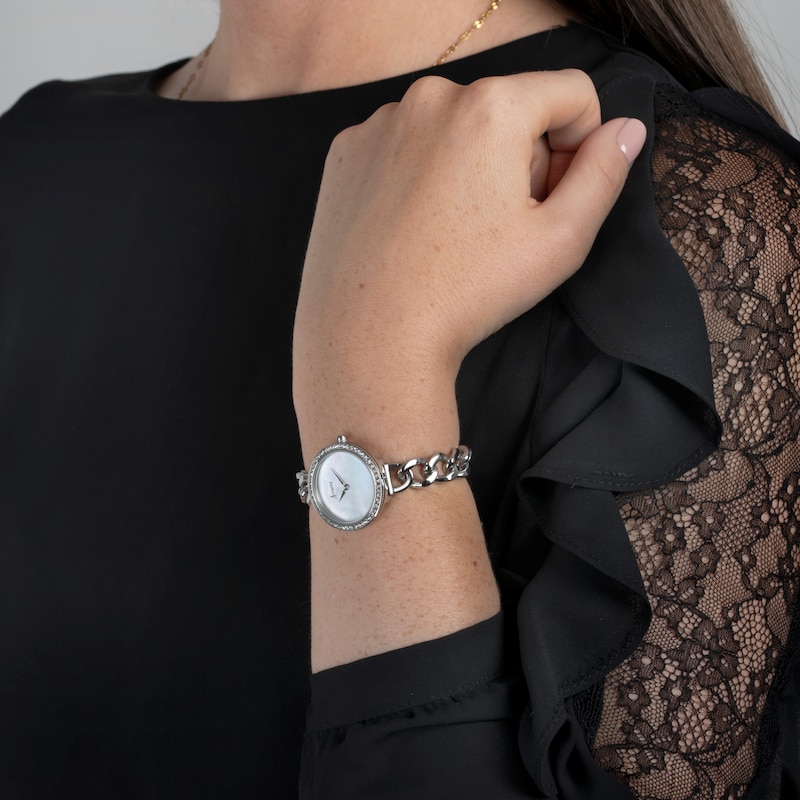 Main Image 9 of Accurist Ladies' Jewellery 28mm Dial Stainless Steel Curb Chain Bracelet Watch