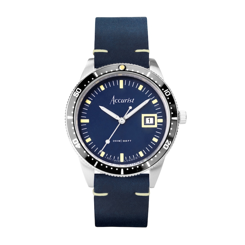 Main Image 1 of Accurist Men's Dive 42mm Dial Blue Leather Strap Watch
