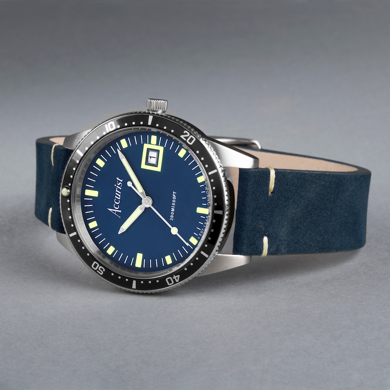 Main Image 2 of Accurist Men's Dive 42mm Dial Blue Leather Strap Watch
