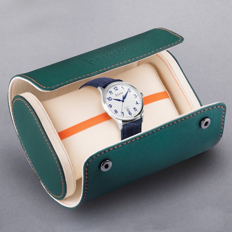 Main Image 4 of Accurist Men's Classic 37mm Dial Blue Leather Strap Watch