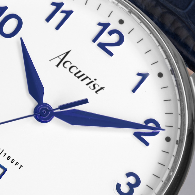 Main Image 8 of Accurist Men's Classic 37mm Dial Blue Leather Strap Watch