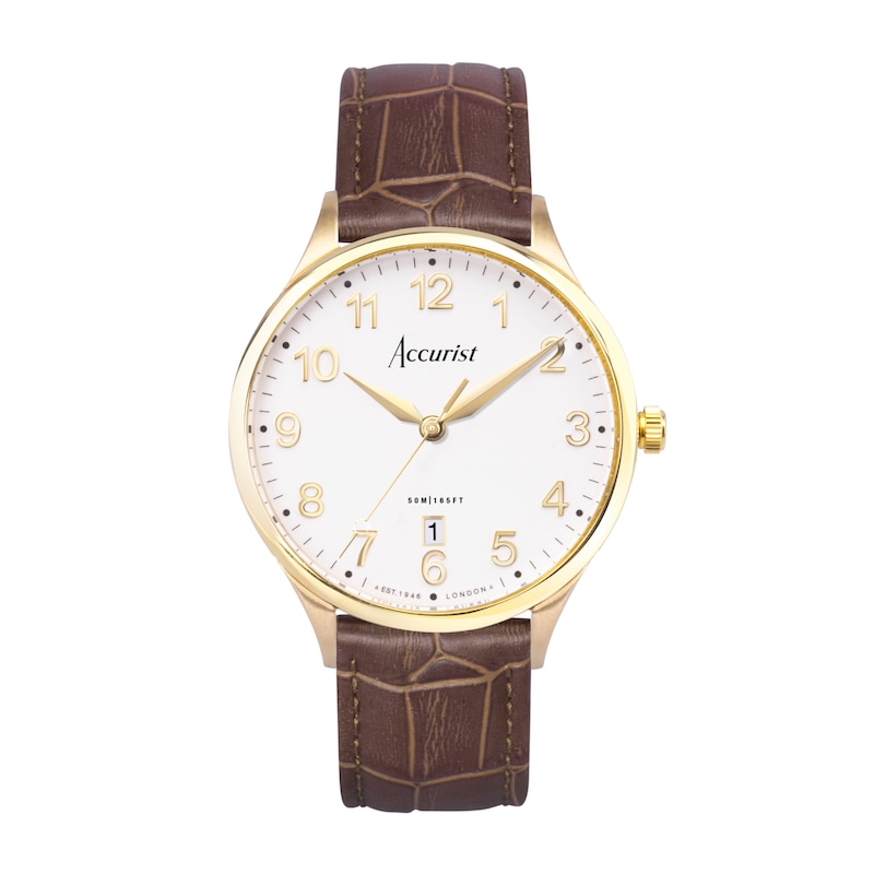 Main Image 1 of Accurist Men's Classic 37mm Dial Brown Leather Strap Watch