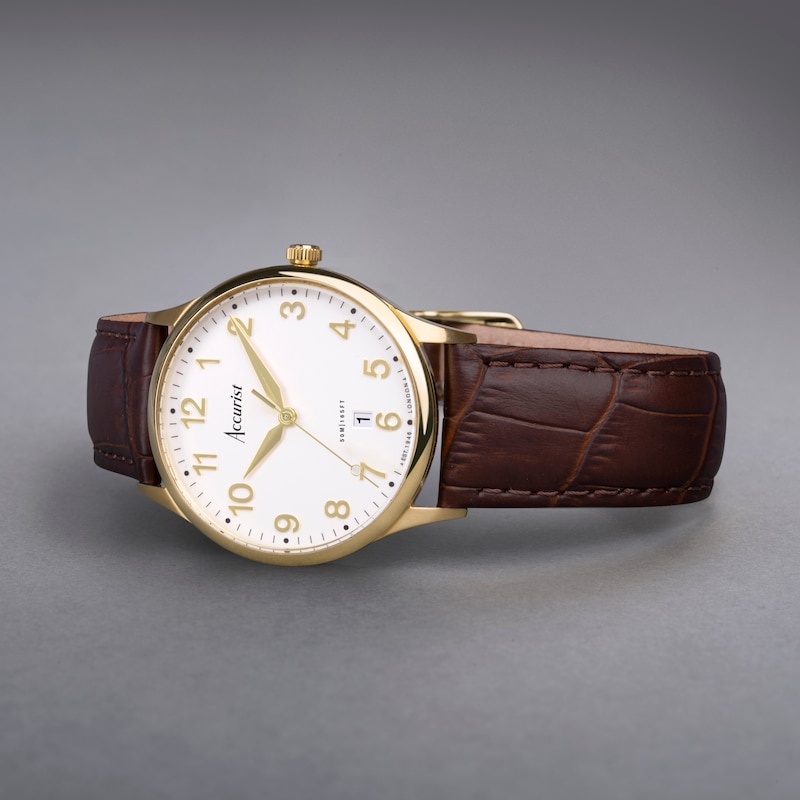 Main Image 2 of Accurist Men's Classic 37mm Dial Brown Leather Strap Watch