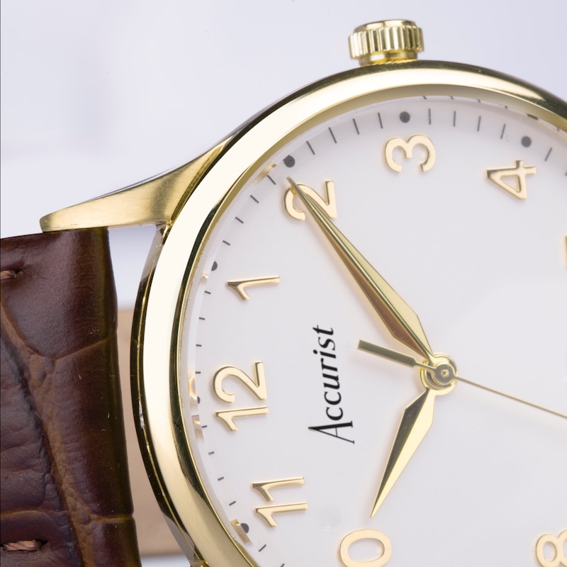 Main Image 8 of Accurist Men's Classic 37mm Dial Brown Leather Strap Watch