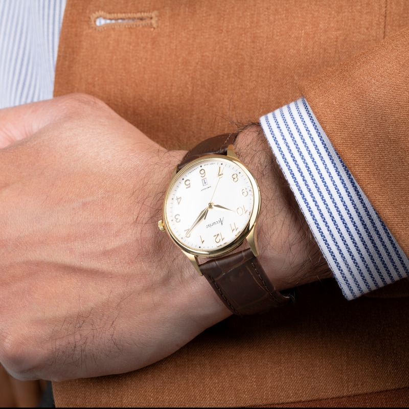 Main Image 9 of Accurist Men's Classic 37mm Dial Brown Leather Strap Watch