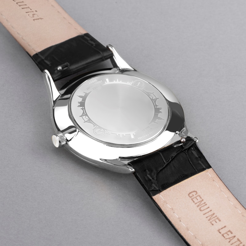Main Image 5 of Accurist Men's Classic 37mm Dial Black Leather Strap Watch