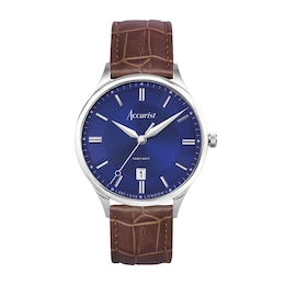 Accurist Men's Classic 37mm Dial Brown Leather Strap Watch