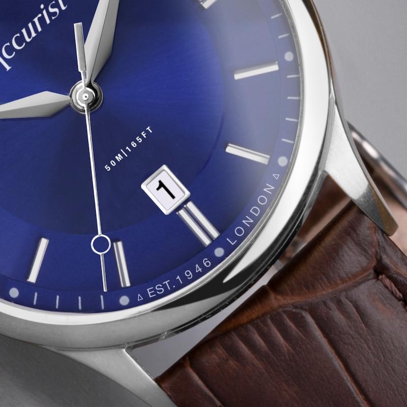 Main Image 8 of Accurist Men's Classic 37mm Dial Brown Leather Strap Watch