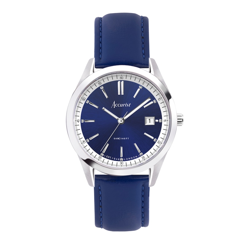 Main Image 1 of Accurist Men's Everyday 40mm Dial Blue Leather Strap Watch