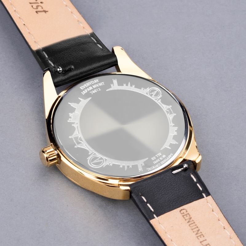 Main Image 5 of Accurist Men's Everyday 40mm Dial Black Leather Strap Watch