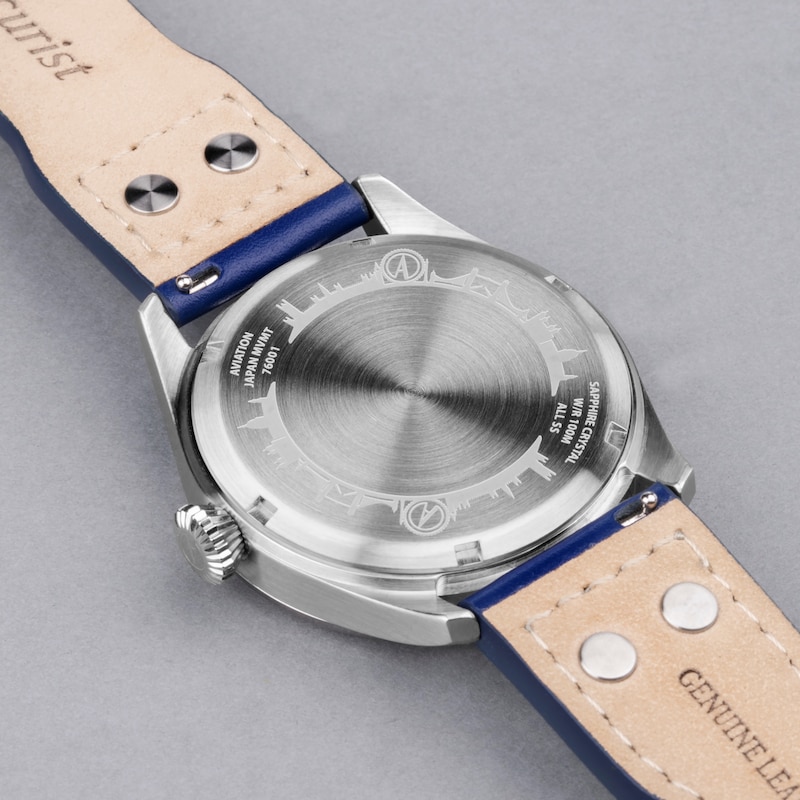 Main Image 5 of Accurist Men's Aviation 41mm Dial Blue Leather Strap Watch