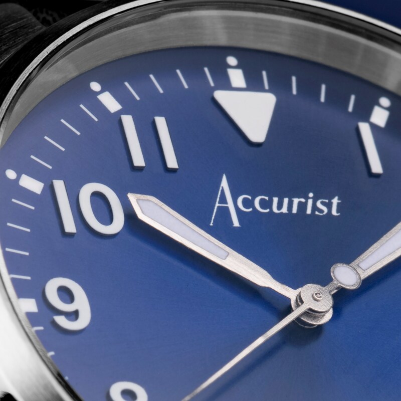 Main Image 8 of Accurist Men's Aviation 41mm Dial Blue Leather Strap Watch