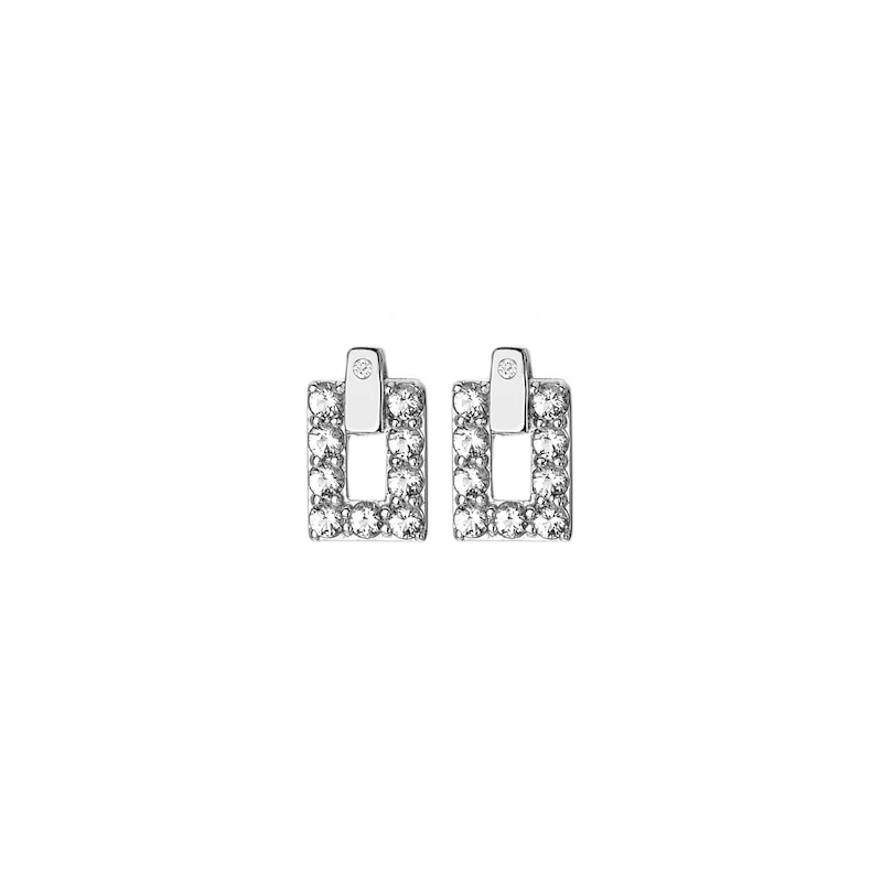 Hot Diamonds Silver White Topaz & Diamond Echo Studs