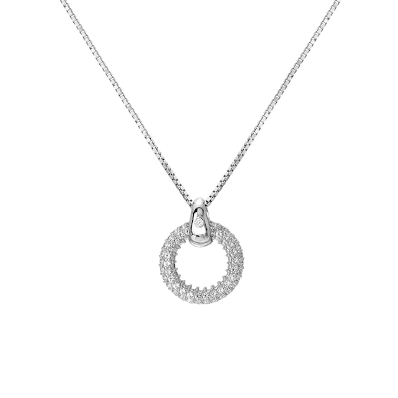 Hot Diamonds Sterling Silver White Topaz and Diamond Forever Pendant