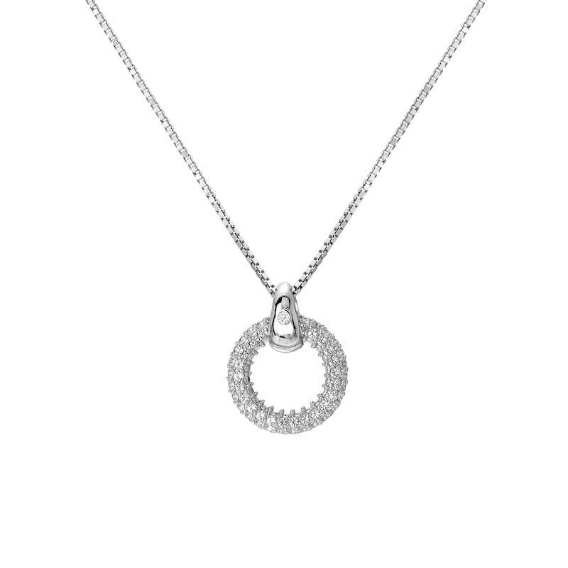 Main Image 1 of Hot Diamonds Sterling Silver White Topaz & Diamond Forever Pendant