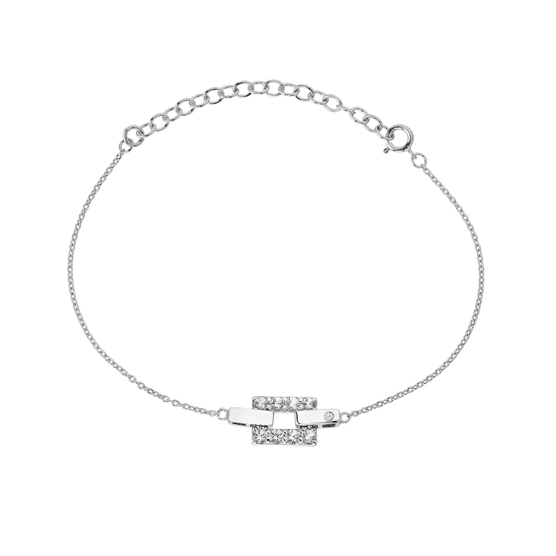 Hot Diamonds Silver White Topaz & Diamond Echo Bracelet