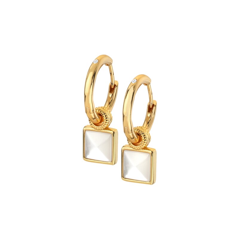 Main Image 1 of Hot Diamonds X Jac Jossa Calm 18ct Gold Plated MOP Square Earrings