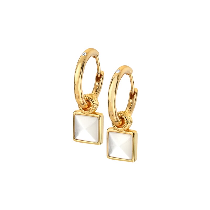 Hot Diamonds X Jac Jossa Calm 18ct Gold Plated MOP Square Earrings