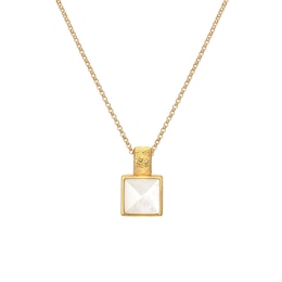 Hot Diamonds X Jac Jossa Calm 18ct Gold Plated MOP Sqaure Pendant