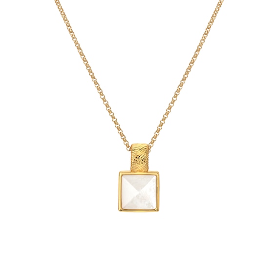 Hot Diamonds X Jac Jossa Calm 18ct Gold Plated MOP Sqaure Pe