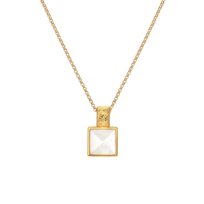Main Image 1 of Hot Diamonds X Jac Jossa Calm 18ct Gold Plated MOP Sqaure Pendant